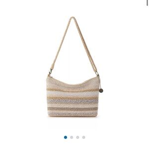 The Sak Lumi Crochet Crossbody Bag Sand Stripe